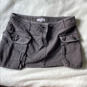 Garage Gray Cargo Mini Skirt